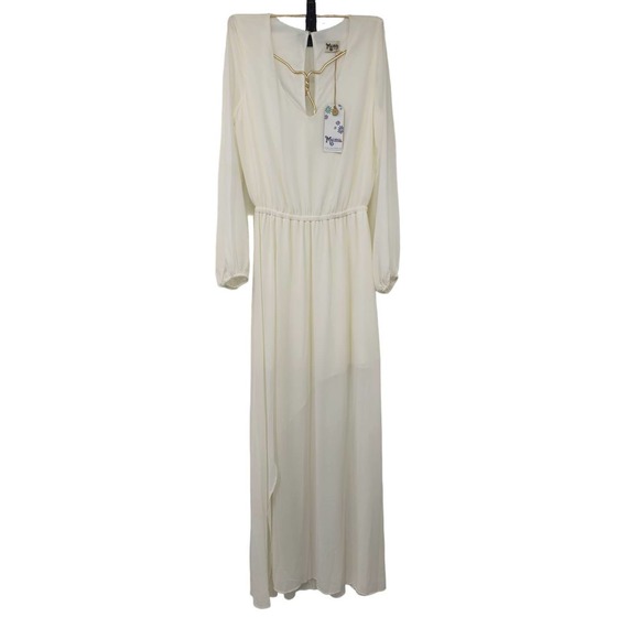 NWT NEW Show‎ Me Your MUMU Jocelyn White Long Sleeve Sheer Maxi Dress XL - Picture 3 of 13